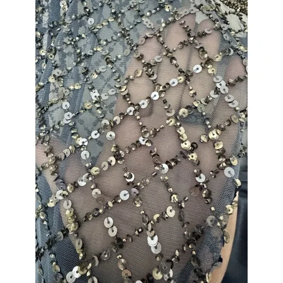 NWT Adrianna Papell Beaded Evening Gown Or Mother of Bride Sz 10 Blue - Picture 16 of 16